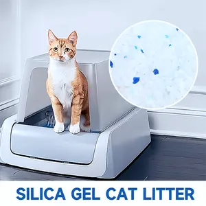 Nhà máy trực tiếp bán buôn 1-8mm 1.6kg Sản phẩm vật nuôi Cung cấp silica gel cát phụ sạch màu Xanh pha lê Silicone mèo