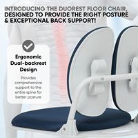 Chaise de sol ergonomique à double dossier avec support du dos Chaise de lecture de jeu de méditation pour adultes, chaise pliable