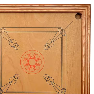 Tablero Carrom de madera contrachapada de tamaño completo de torneo profesional con moneda de madera y Striker para deportes y entretenimiento - Product Image 3