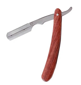 Maquinilla de afeitar recta profesional para peluquero con mango de madera, maquinilla de afeitar abierta para cortar la garganta, herramienta de afeitado para el cabello facial, maquinilla de afeitar - Product Image 6