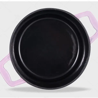 Meilleure vente de casserole chauffante de haute qualité en fonte émaillée marmite à soupe à double oreille design classique forme ronde prix de gros