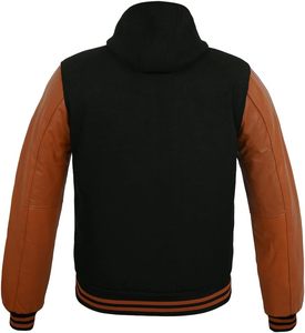 Custom High Quality Plus Size Varsity Jackets Stand Breathable Wool Body Fleece Sleeves CollegeBaseballjacket for men - Product Image 2