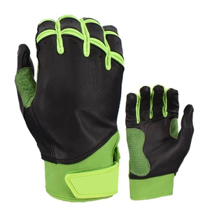 Guantes de bateo de béisbol de cuero de servicio OEM Diseño de puño corto Combinación de colores únicos Guantes de bateo de béisbol para jugadores de equipo - Product Image 2