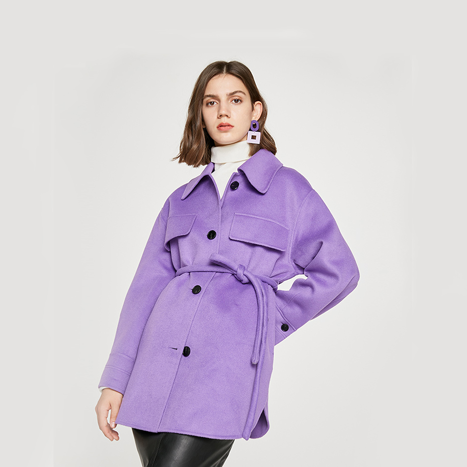 High Quality Oem Odm New Style Healthy Fabric Women'S Pure Color Ladies Cashmere Overcoat Wool Coat for Women