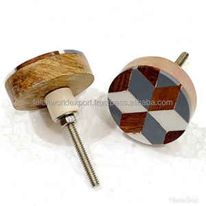 Luxury Design Resin Drawer Door Cabinet Knobs & Pull Handle <b>Glass</b> <b>Cloche</b> Wood and Resin Pull and Knobs By Falak World Export - Product Image 2