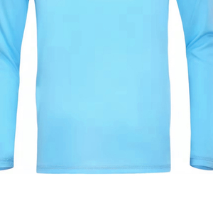 Maillot de compression unisexe bleu clair à manches longues, anti-UV, séchage rapide, écologique, respirant, en polyester, pour enfants - Product Image 3