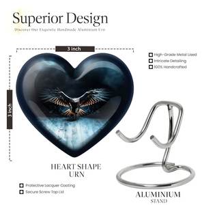 Soaring Eagle Heart <b>Urn</b> for Ashes Dynamic Decorative <b>Urn</b> Available in 3" Keepsake 10" <b>Large</b> Size <b>Urn</b> Modern Burial Human Ashes - Product Image 4