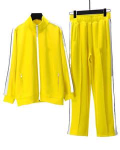 Streetwear unisexe 100% coton vestes zippées pantalons vêtements de sport survêtements de football ensembles en gros coupe-vent léger pour hommes - Product Image 3