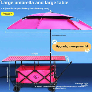 Chariot utilitaire pliable en bois compact pour jardin, camping, extérieur, amovible pour le shopping, le rangement, les outils, personnalisable OEM - Product Image 5