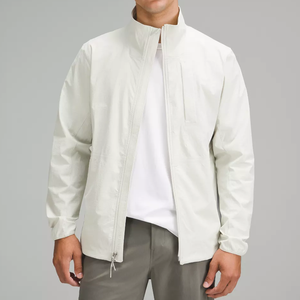 เสื้อกันลมมีฮู้ดผ้าแคนวาสกันน้ำมีซิปสำหรับเล่นกอล์ฟกลางแจ้งฤดูหนาวเป็นมิตรต่อสิ่งแวดล้อมออกแบบได้ตามต้องการ - Product Image 1