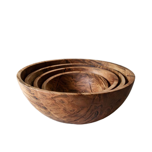 Juego de 4 Tazones para Servir Sopa o Aperitivos, Acabado en Nogal, Estilo Único, Tazón de Madera para Servir a un Precio Económico - Product Image 6