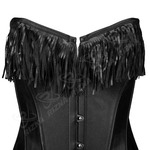 Overbust Waist <b>Trimmer</b> Belt for Weight Loss Steel Boned <b>Black</b> Satin Corset Best Quality Adjustable Plain Corsets From Pakistan - Product Image 4