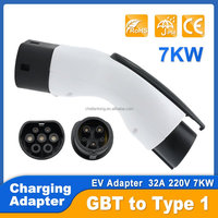 Adaptateur de chargeur de voiture électrique GBT 32A, convertit la norme chinoise en Type2 Type1 pour Tesla NACS Connector pour véhicules électriques