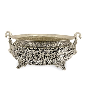 Mango de diseño de pavo real hecho a mano, forma redonda de larga duración, plateado, Urli, 13 pulgadas, para decoración y regalo, último diseño - Product Image 1