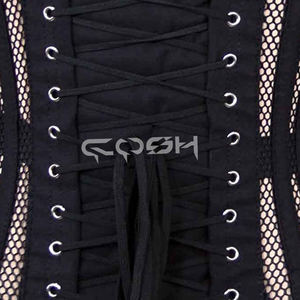 Corset court en maille noire de qualité supérieure, style underbust - Product Image 4