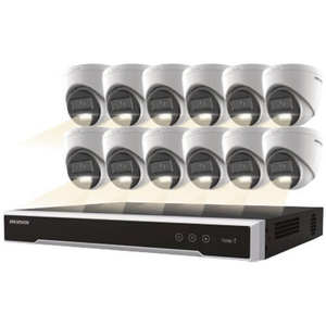 LISTO PARA ENVIAR Kit de NVR de 16 Canales y 8MP con Disco Duro de 4TB y Doce Cámaras Tipo Torreta de Visión Nocturna de 4MP. - Product Image 1