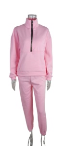 Tops de otoño y pantalones de chándal, conjuntos de jogging rosa, chándal de dos piezas de lana para mujer 2026 - Product Image 5