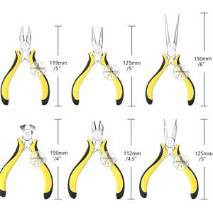 LUMINEX IMPEX 6-Piece Mini Stainless Steel <b>Pliers</b> <b>Set</b> Needle Nose Long Nose Bent Nose End Cutters-Lightweight for Jewelry - Product Image 2
