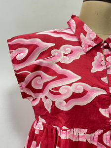 Débardeurs en coton imprimé floral écologiques pour femmes, légers, courts, boutonnés, décontractés, style japonais, col en V, pour le bureau - Product Image 4