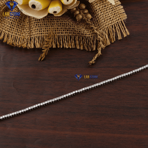 สร้อยข้อมือเทนนิสเพชรทรงกลมตัดสวยงาม1.94กะรัตทองคำขาว18K เครื่องประดับเพชร cvD/hpht - Product Image 5
