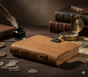 Carnet de notes quotidien non ligné pour hommes et femmes, 5,5 x 7,5 pouces, couverture rigide, journal en cuir avec fermoir, carnet de notes, papier à bords coupés, cadeau moyen - Product Image 2