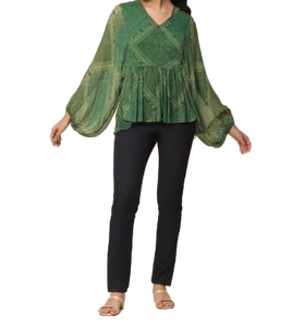 Top Peplum de qualité pour femmes, style féminin et affectueux, idéal pour les photos de vacances ou les fêtes d'été en Inde. - Product Image 5