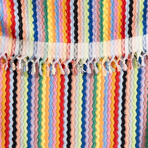Pompom Zickzack Türkisches Badetuch Handgewebt, 35x68 Zoll - Product Image 2