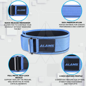 Cinturón antideslizante de nailon y neopreno personalizado unisex superventas para gimnasio, levantamiento de pesas con logotipo personalizado para entrenamiento en las cuatro estaciones - Product Image 5