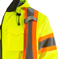 2025 suministro de fábrica OEM hombres de manga completa transpirable de alta visibilidad ropa de trabajo amarillo reflectante seguridad trabajador de la construcción chaqueta