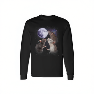 T-shirt a maniche lunghe con stampa grafica Rats Howling At The Moon, unisex, girocollo, per adulti - Product Image 2