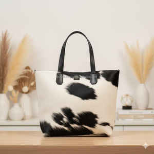 Bolso Tote de Cuero Vacuno con Cierre de Cremallera, Logotipo Personalizado, Estilo Vintage, Color Personalizable, Alta Calidad, Todas las Temporadas LHTB-0106 - Product Image 6