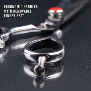 Tijeras de corte de pelo de acero inoxidable 440C de borde de maquinilla de afeitar profesional clásica de alta calidad, tijeras de peluquero de 6,5 pulgadas, ajuste afilado - Product Image 5