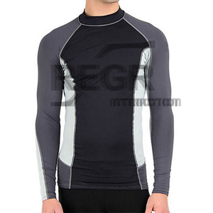 เสื้อรัดกล้ามเนื้อสำหรับกีฬา MMA แบบ Grappling ออกแบบเองได้ด้วยเทคนิค Sublimation เสื้อ Bjj Rashguard พิมพ์ลายตามสั่งสำหรับผู้ชาย เทคโนโลยี OEM แขนยาว - Product Image 1