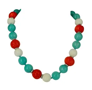 Collana multicolore in resina da donna per la vendita calda gioielli di moda collana indiana per gioielli da donna lucidati a mano di grandi dimensioni