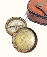 Boussole Nautique en Laiton avec Étui en Cuir, Cadran Analogique Multifonctionnel, Outil de Navigation pour la Randonnée en Plein Air, Style Luxe Portable