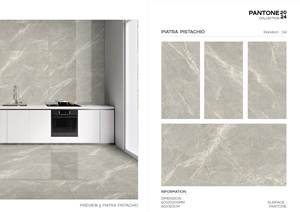 Carreaux modernes en céramique émaillée 600x1200mm Carreaux de sol muraux brillants Série de sculpture sur terrazzo rétro Exportation intérieure disponible - Product Image 3