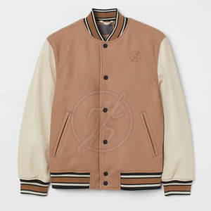 Nouveau design de couleur unie pour hommes Veste Letterman Streetwear Vêtements chauds Veste Letterman pour hommes - Product Image 1