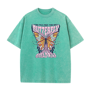 2024 gran oferta de camisetas de calle de peso pesado 100% algodón Hip Hop de gran tamaño Vintage ácido lavado camiseta para hombres - Product Image 6