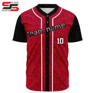 Hot Sale Custom Blank 100% Polyester Raglan Baseball Shirt Button Down Custom Baseball Jersey - Product Image 5
