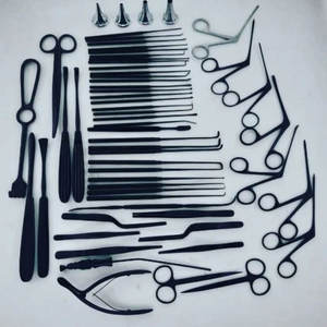 Meilleurs instruments chirurgicaux Micro ensemble d'instruments de chirurgie de l'oreille Outils de tympanoplastie avec source d'alimentation manuelle Instruments à revêtement noir - Product Image 1