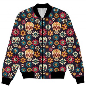 เสื้อแจ็คเก็ตบอมเบอร์แบบสั่งทำสำหรับผู้ชาย พิมพ์ลายเต็มตัว ผ้าโพลีเอสเตอร์ เสื้อแจ็คเก็ตวาร์ซิตี้ ผลิตแบบ OEM - Product Image 1