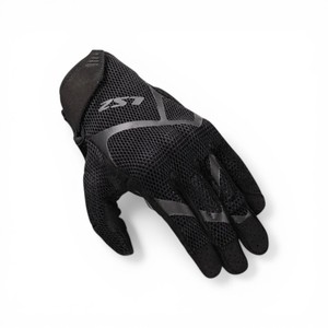 Gants de moto d'été LS2 Ray II compatibles avec les écrans tactiles, certifiés CE, en nylon noir - Product Image 1