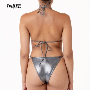 Traje de Baño Bikini de Dos Piezas con Cuello con Volantes, Ecológico, Sexy y Moderno, en Spandex/Poliéster, para Mujer, Moda 2024 - Product Image 2