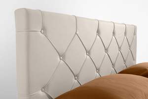 Cama Ortopédica Moderna Tapizada con Diseño Lineal y Cabecera Elegante Almacenamiento Ecológico Disponible en Tela/Cuero Sintético para Cama King/Queen - Product Image 2