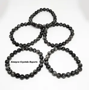 New Gemstone Snowflake Obsidian Bracelet Handmade Agate Jewellery for Gift Genuine Beaded Bracelets From Amayra crystals Exports