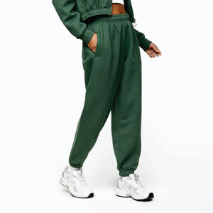 65% coton 35% polyester coupe décontractée polaire taille haute athlétisme Club pantalons de survêtement vert forêt femmes survêtement bas - Product Image 2