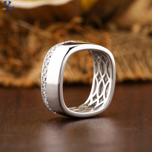 1,12 TDW banda de diamante de corte brillante redondo oro blanco Pave ajuste banda de hombre Cvd/Hpht Diamond Lab Stone - Product Image 5