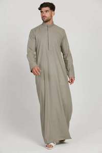 Jubba islamic เสื้อผ้าผู้ชาย jubbah ชุดมุสลิมแขนยาวสไตล์ซาอุดิอาระเบียเรียบสำหรับผู้ชาย - Product Image 6