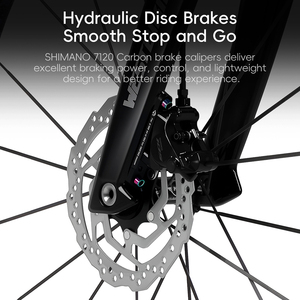 Bicicletas de carretera ligeras de fibra de carbono WEST BIKING con frenos de disco hidráulicos, bicicleta de carretera moderna. - Product Image 5