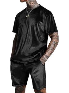 Hommes 2025 nouvelle mode loisirs voyage été couleur unie short à manches courtes survêtement - Product Image 3